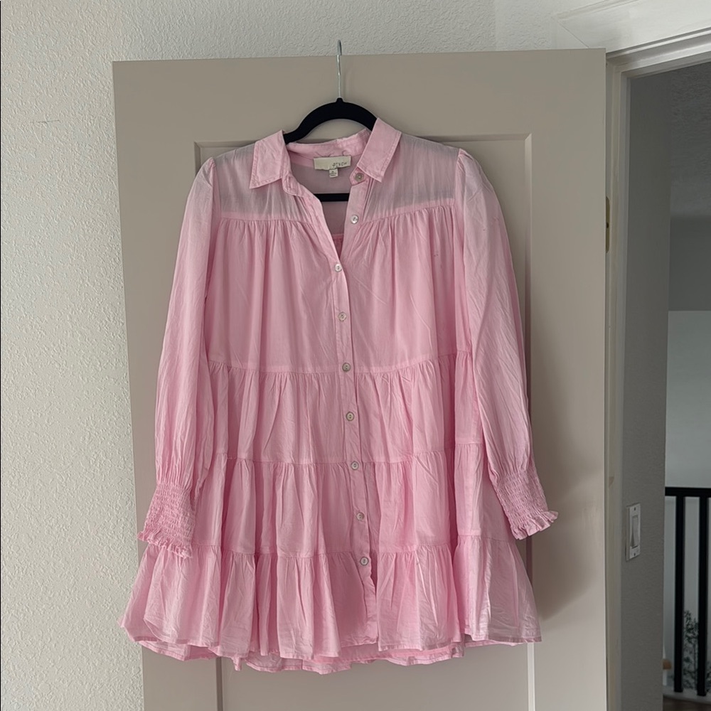 SIZE SMALL Pink Button-Up Women's Top